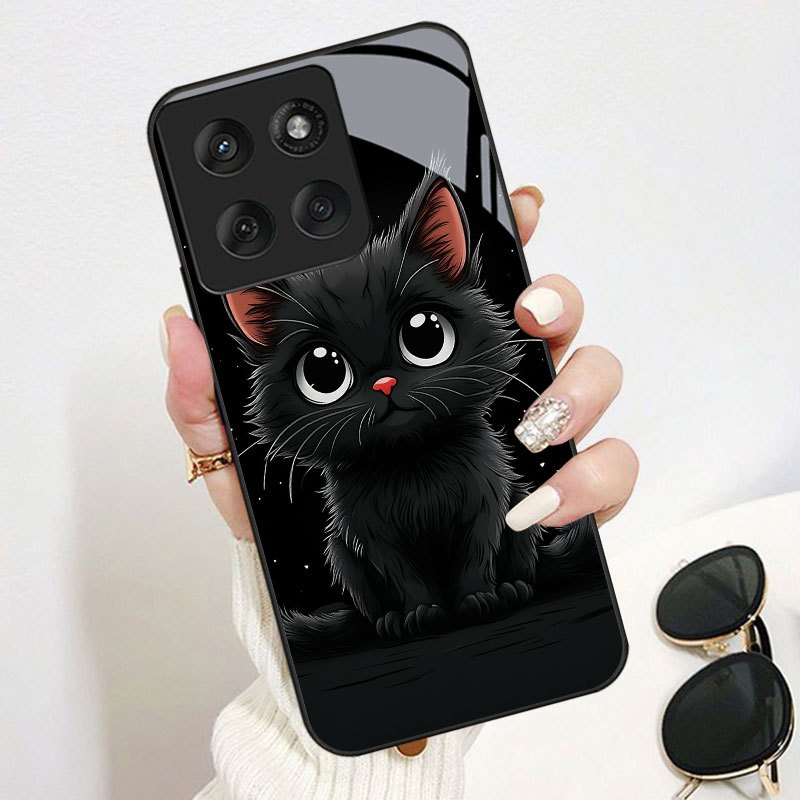 TEMU Black Cat Print Phone Case Compatible With Moto Edge 20 Lite/30 Pro/40 5g/50 Neo/50 Ultra/60 Fusion/g Power (2022)/g14/g24 4g/g04s/g24