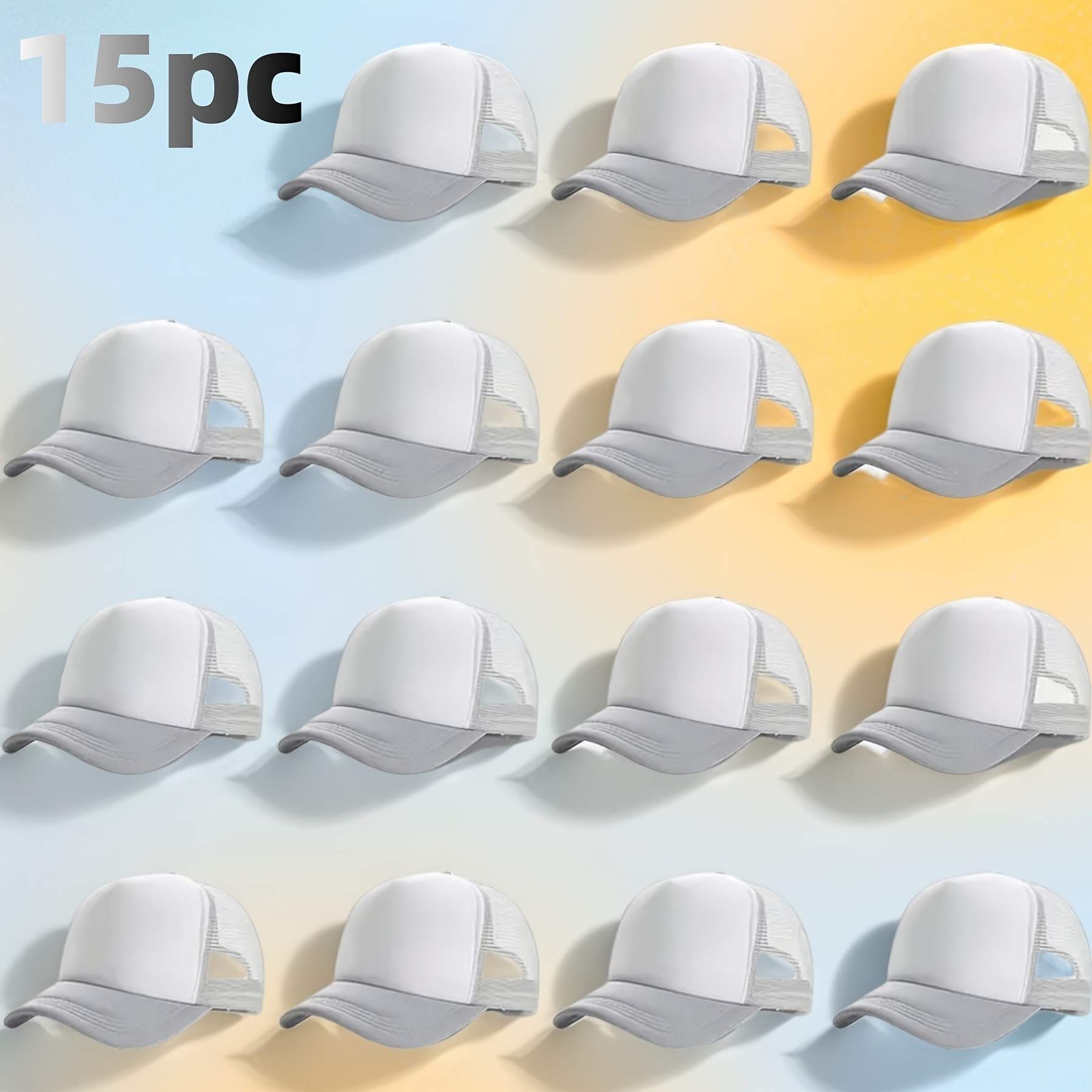 15pcs DIY Heat Transfer Baseball Cap Set