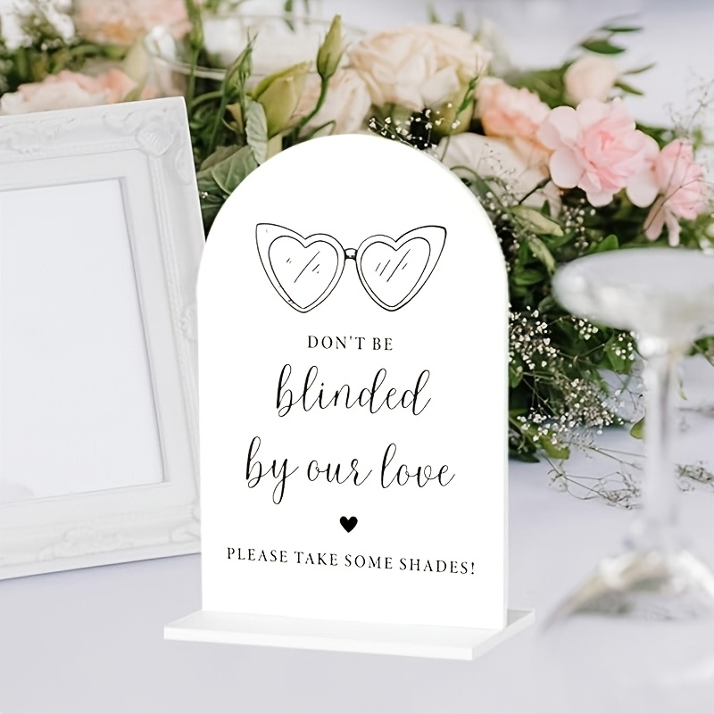 TEMU Piatto 2D, 1 pz Insegna a Forma di Occhiali con 'Amore per Matrimonio - Centrotavola a Tema Amore con Cuore e Fedi Nuziali per Matrimoni, Feste