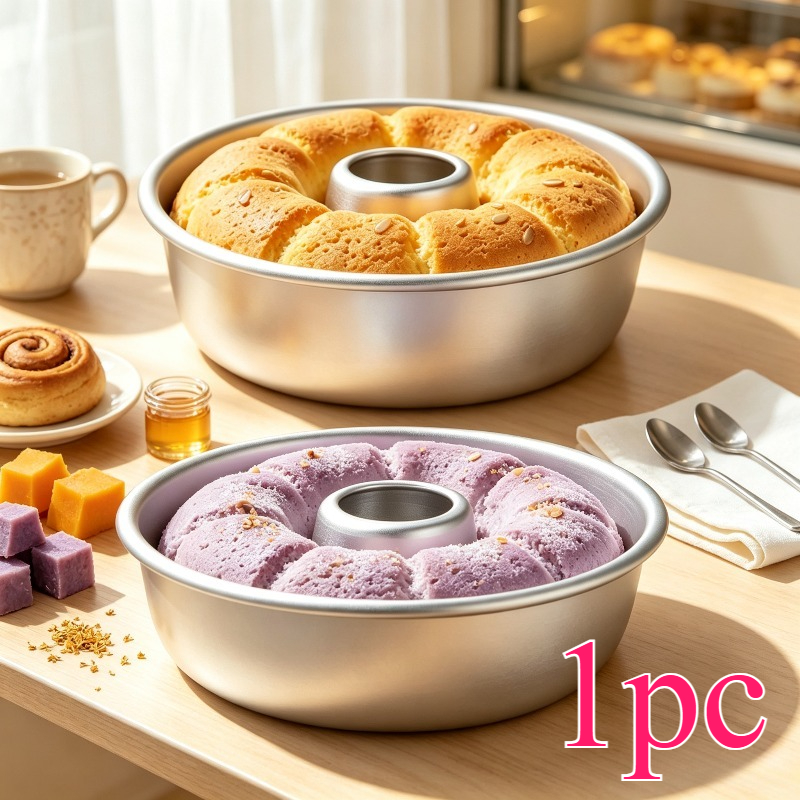 TEMU Aluminum Circular Cake Baking Tray - Large Donut Mold Baking Tray - Mold For Baking Caramel Pudding - Chocolate Caramel Pudding