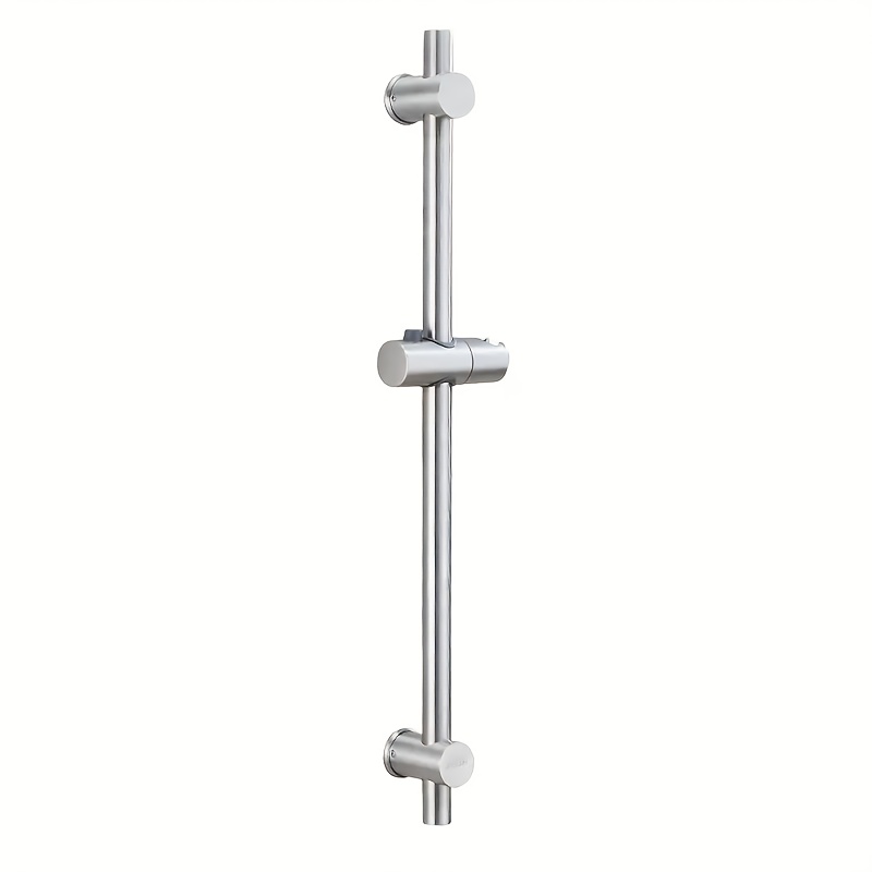 TEMU 1pc Adjustable Stainless Steel Bathroom Shower Arm, , Portable No-power Required, Lift Function, Metal Construction, Home Use, In Silvery, For