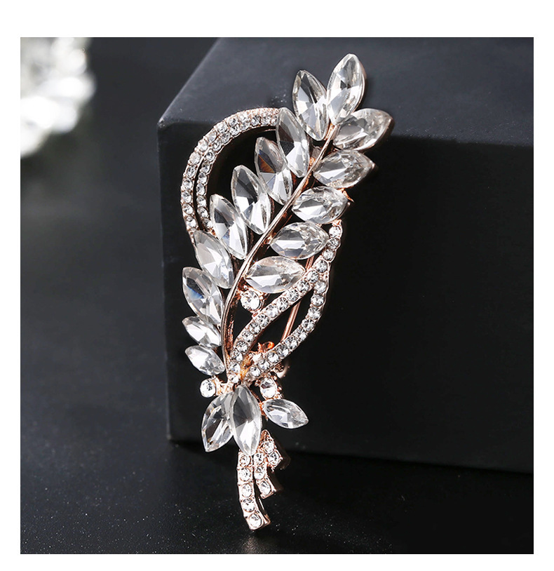 1pc   luxury wheat   brooch elegant korean style flower shape jewelry pin for women and men novelty plant badge accessory details 1