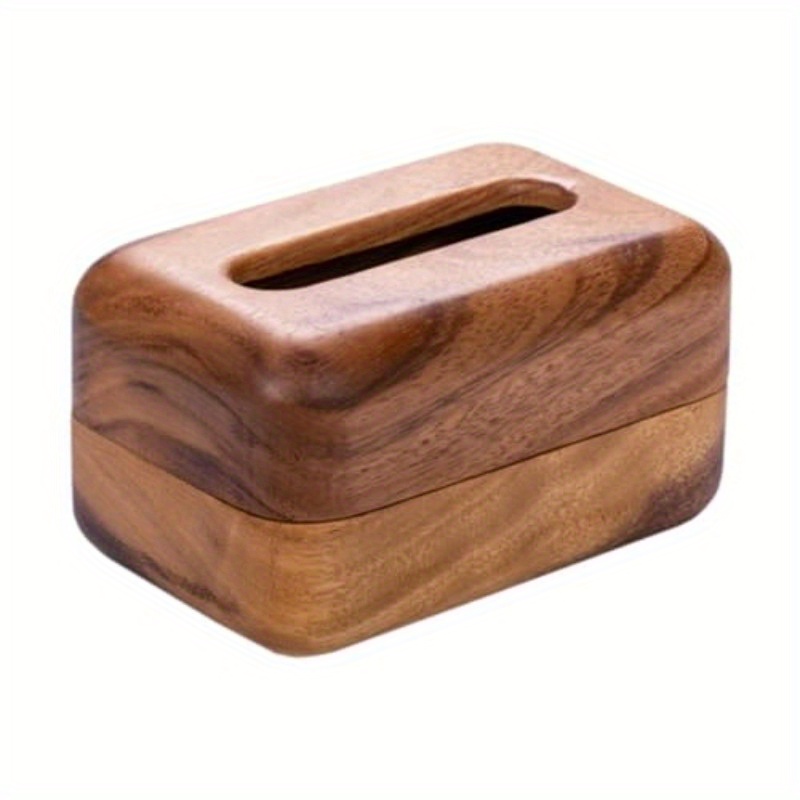 elegant wooden tissue box cover with handle round napkin dispenser for home nightstand or restaurant decor natural     living room or bathroom bathroom organizer elegant design   bathroom decor and accessories Product details 0