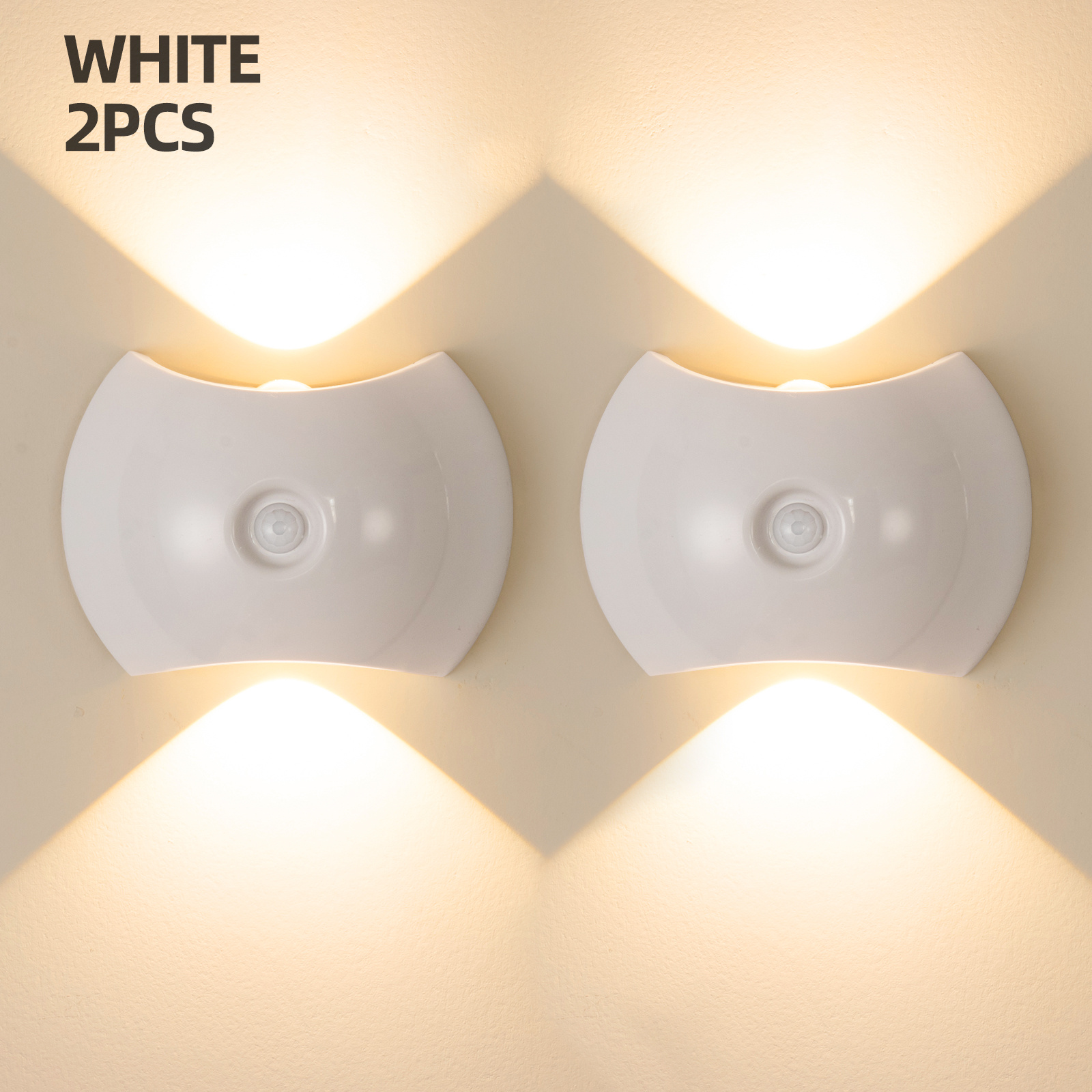 2pcs LED Motion Sensor Light, USB Rechargeable Cabinet Wall Lamp