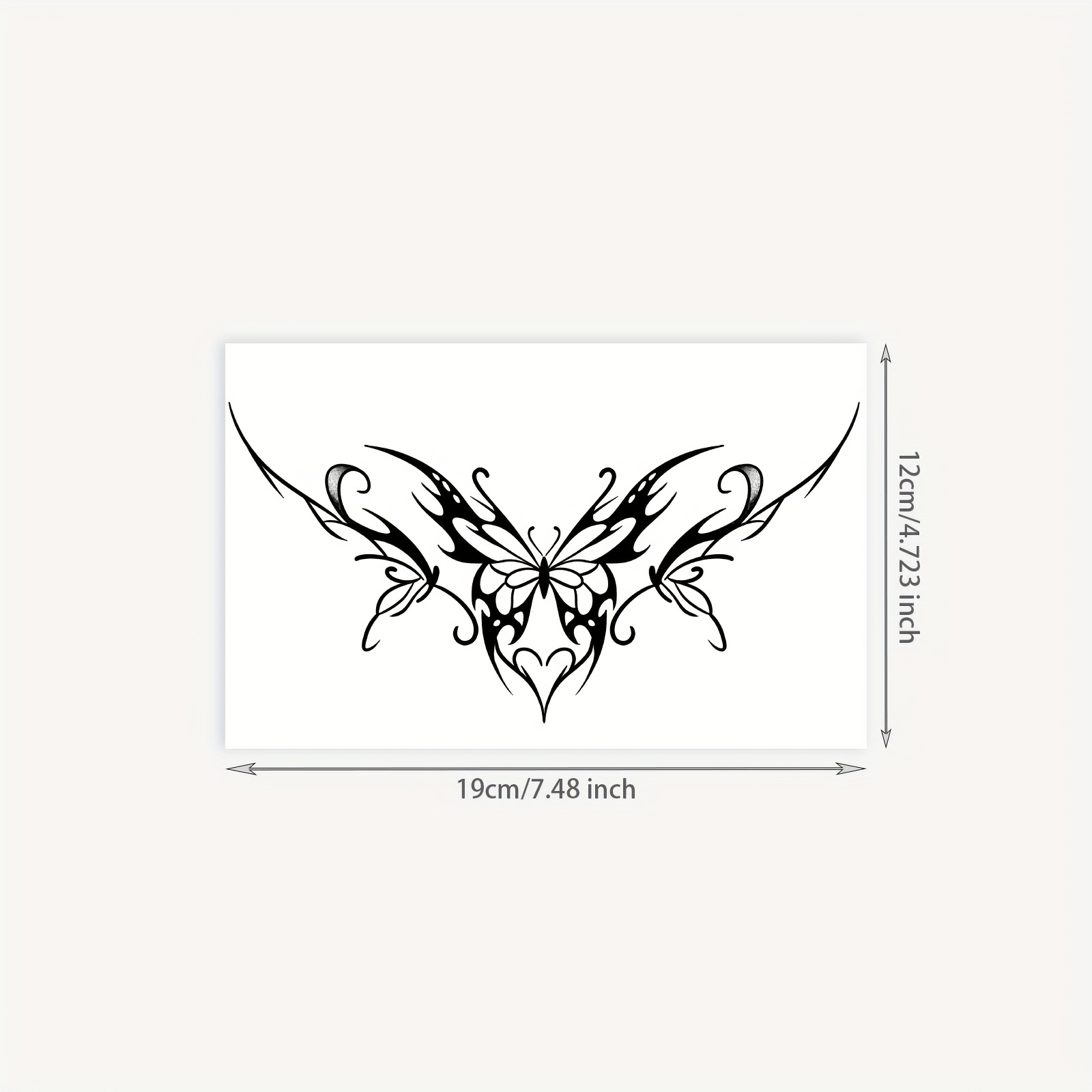 1 High-end, Stylish European And Heart Wing Waist And Collarbone Tattoo Sticker, Lasts 1-3 Days