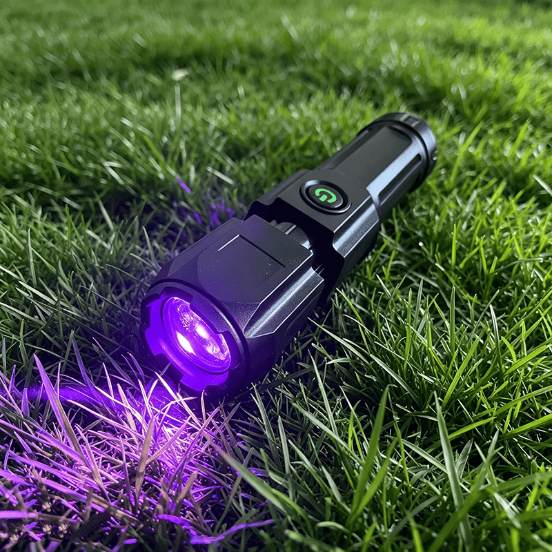 TEMU 1pc Handheld Uv Led Flashlight, Portable Household 395nm Uv Torch, Usb Rechargeable Ultraviolet Light, 3 Uv Led Flashlights, Black Light Pet