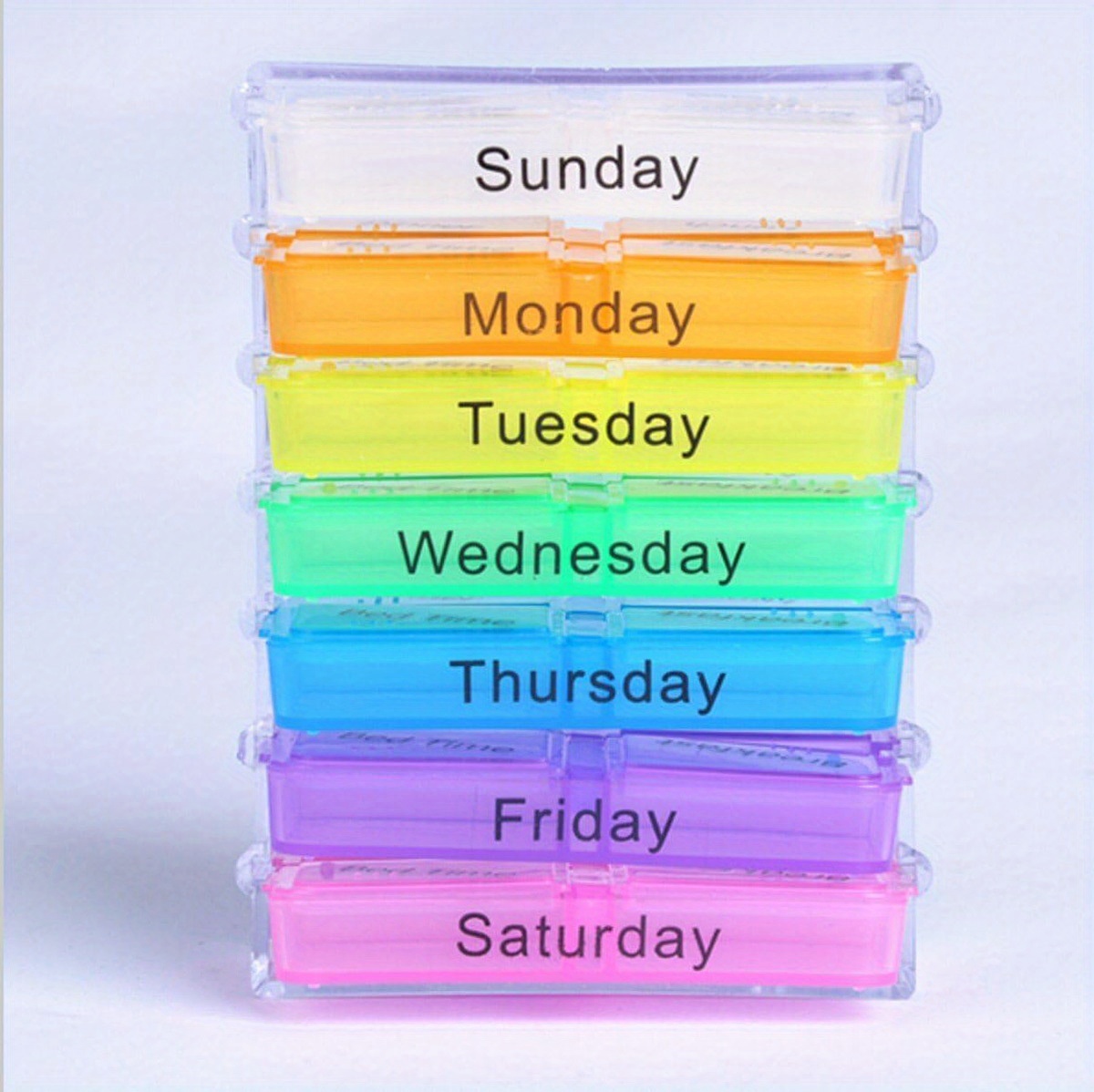 7-Day Weekly Pill Organizer - 4 Times a Day Medicine Box with Color-Coded Compartments, Food-Safe Plastic, Transparent Large Pill Case for Vitamins & Medicines, Vitamin Storage, Vibrant Design, Clear Plastic, Daily Medication Management, Hygienic Storage, Healthconscious Users