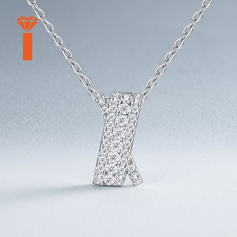 Moissanite Pendant Necklace in S925 Silver, Gift for Her