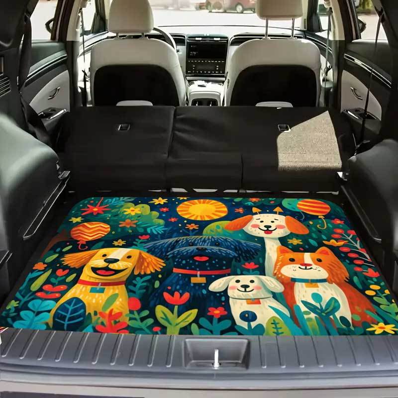 TEMU A Car Trunk Mat Featuring A Cartoon - This Durable And Easy-to-clean Suv Trunk Mat Has An Adorable , A Tidy Interior, Boasts A Stylish Look, And Is Compatible With Models