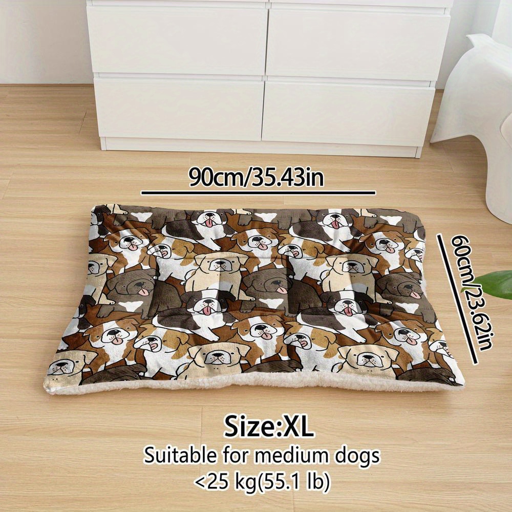TEMU Oversized Plush Dog Bed Sofa, Animal Dog Printing Dog Crate Pad, Machine Washable Dog Bed, Kennel Pad Mat, Suitable For Small Dogs, Medium Dogs,