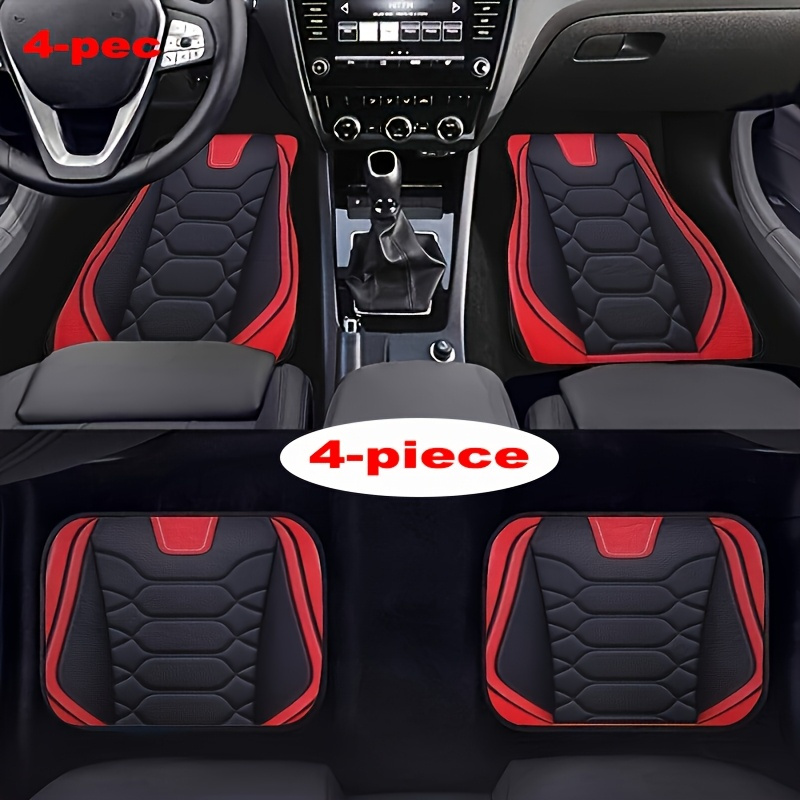 TEMU Suitable For All Car Models, 4pcs Set Style Muscle Pattern Car Carpet, Vehicle Carpet With Non-slip Base, Easy To Clean Car Interior Design