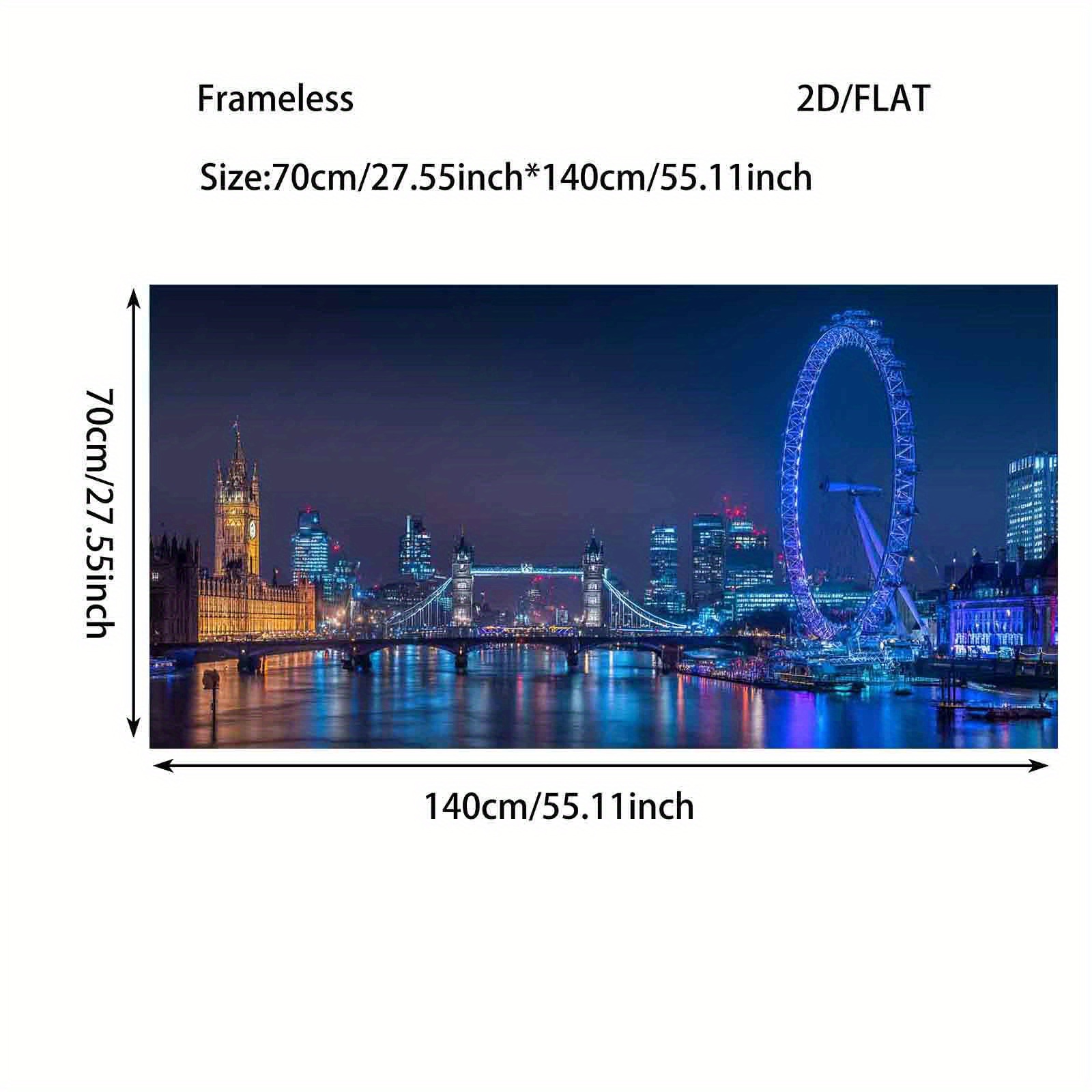 TEMU 2d Flat, 2d Flat, 1pc 2d/flat Measuring 27.55 Inches By 55.11 Inches (70 Cm By 140 Cm), A Frameless Modern Canvas Poster 'london ' Suitable For