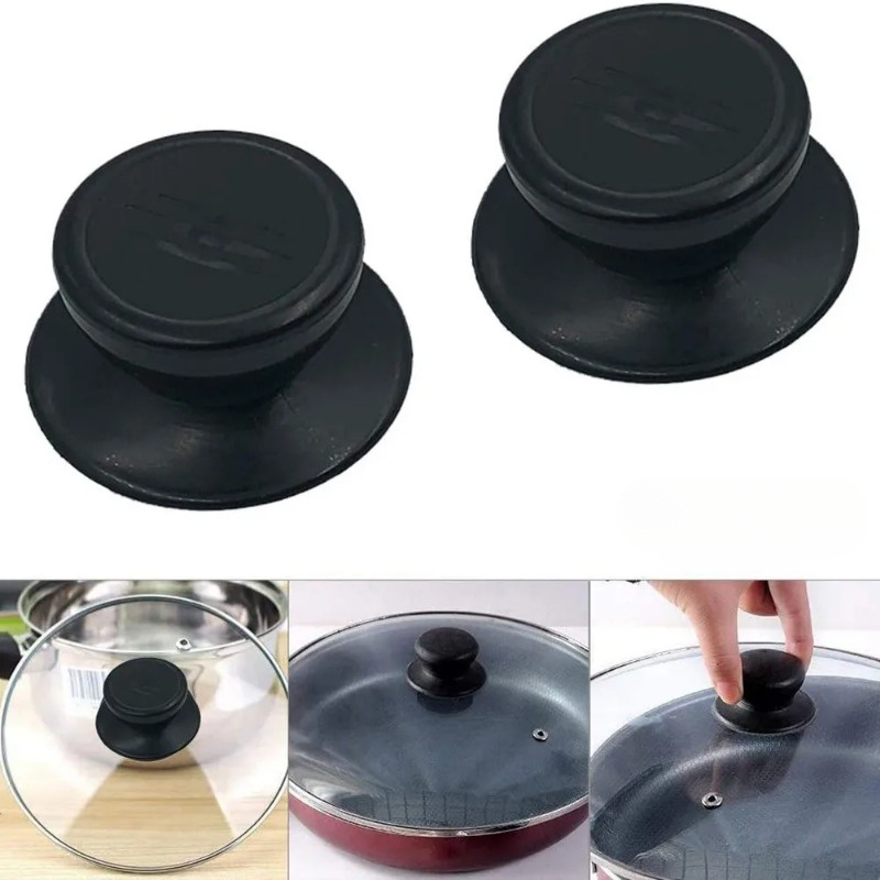 

2pcs Poignées de Couvercle de Casserole - Boutons de Remplacement en ABS Durables pour Ustensiles de Cuisine, Résistants à la Chaleur & Antidérapants, Convient à la Plupart des Casseroles & Poêles