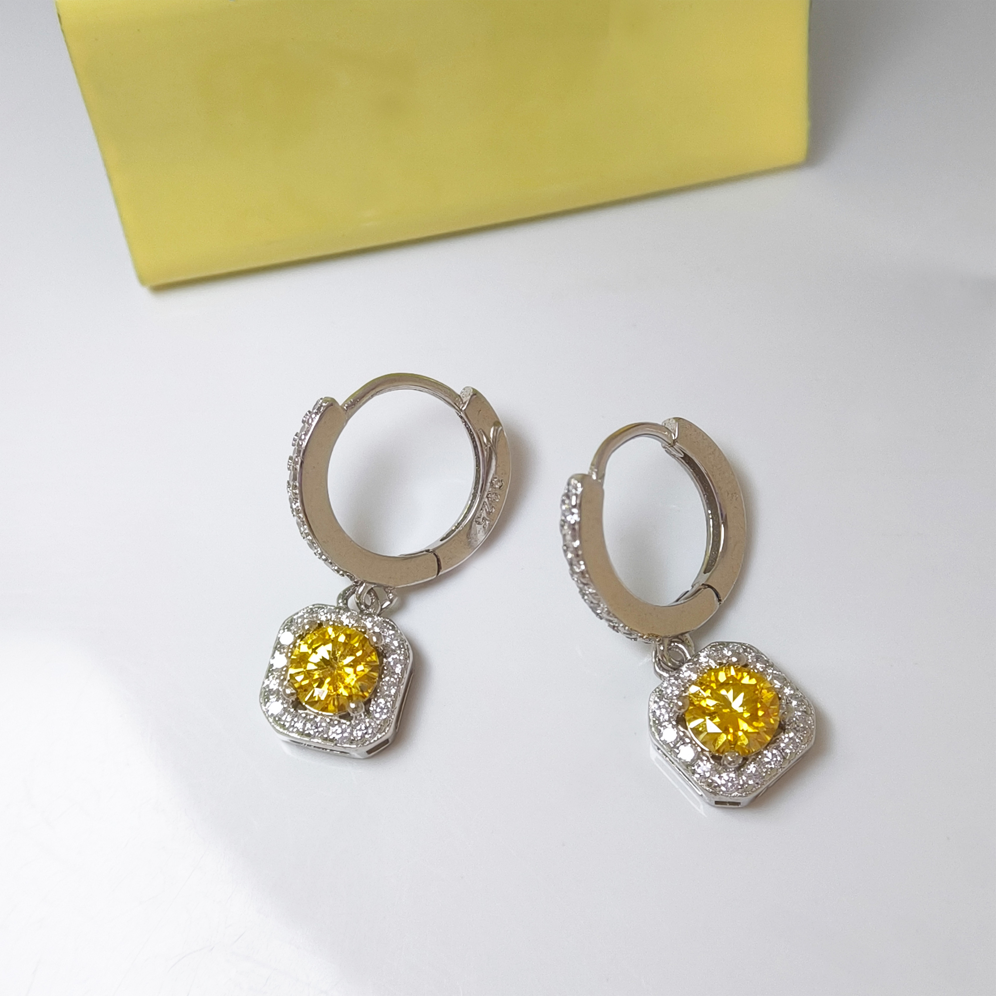 1 Pair 0.5/1/2/3 Carat 925 Silver Moissanite Earrings, Elegant Jewelry