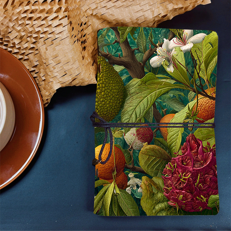 TEMU Carnet en cuir INS des fruits, des fleurs et des feuilles, sophistiqué et fonctionnel, parfait pour et de festival avec
