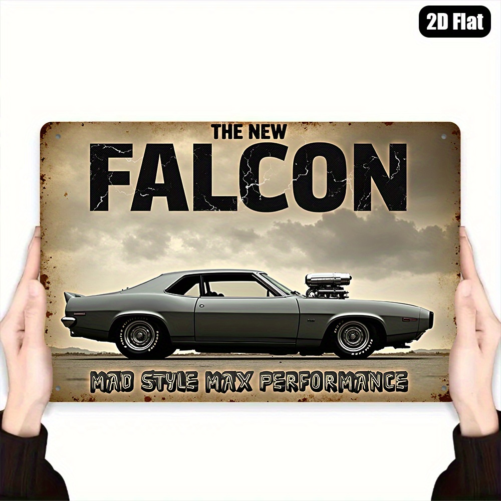 TEMU 2d Flat - 1pc Retro And Futuristic Featuring The Vintage Xb Gt And Sky Artwork, This Metal Wall Decoration Is A 2d Flat Sign With Text And A