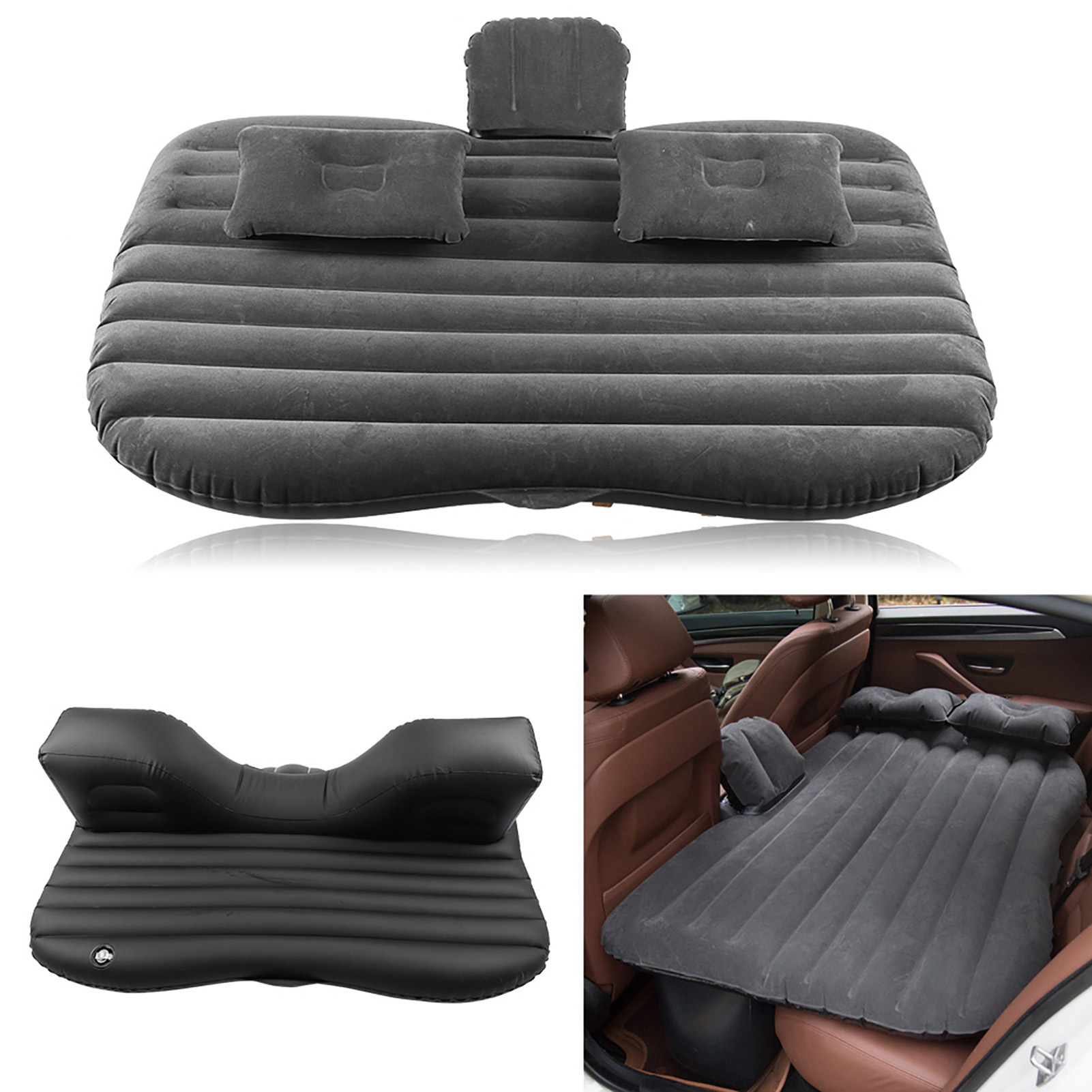 * 2-Person Inflatable Car Bed Air Mattress - Portable Rectangular Black  Travel \u0026 Camping Mattress with Ergonomic Support, Easy Setup for Road  Trips, Picnics * Inflatable Mattress, Picnic Gear * ..., image size:1601x1601