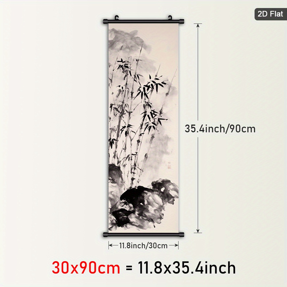 TEMU 2d Flat, 2d Flat, 1pc Framed Sophisticated Wall Art, A Canvas Poster Depicting , A Zen-inspired Plastic Hanging Painting, Minimalist Wall