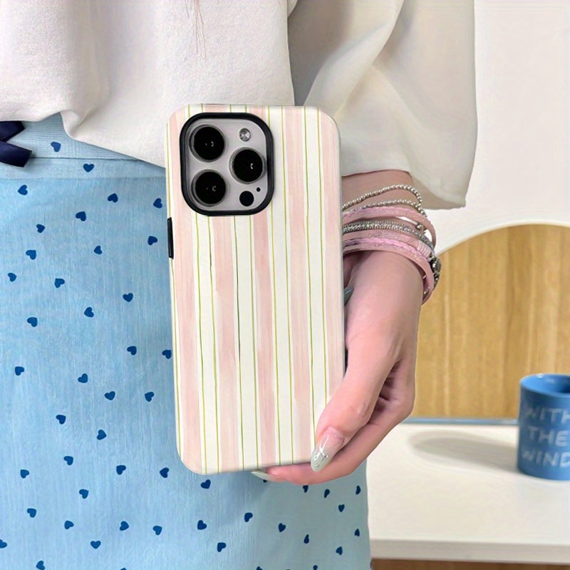 TEMU 2-in-1 Phone Case Matte Texture, Anti-fingerprint, Anti-sweat Hand Durable, Shockproof, Fashion Protection, Suitable For Iphone 16, 15, 14, 13,