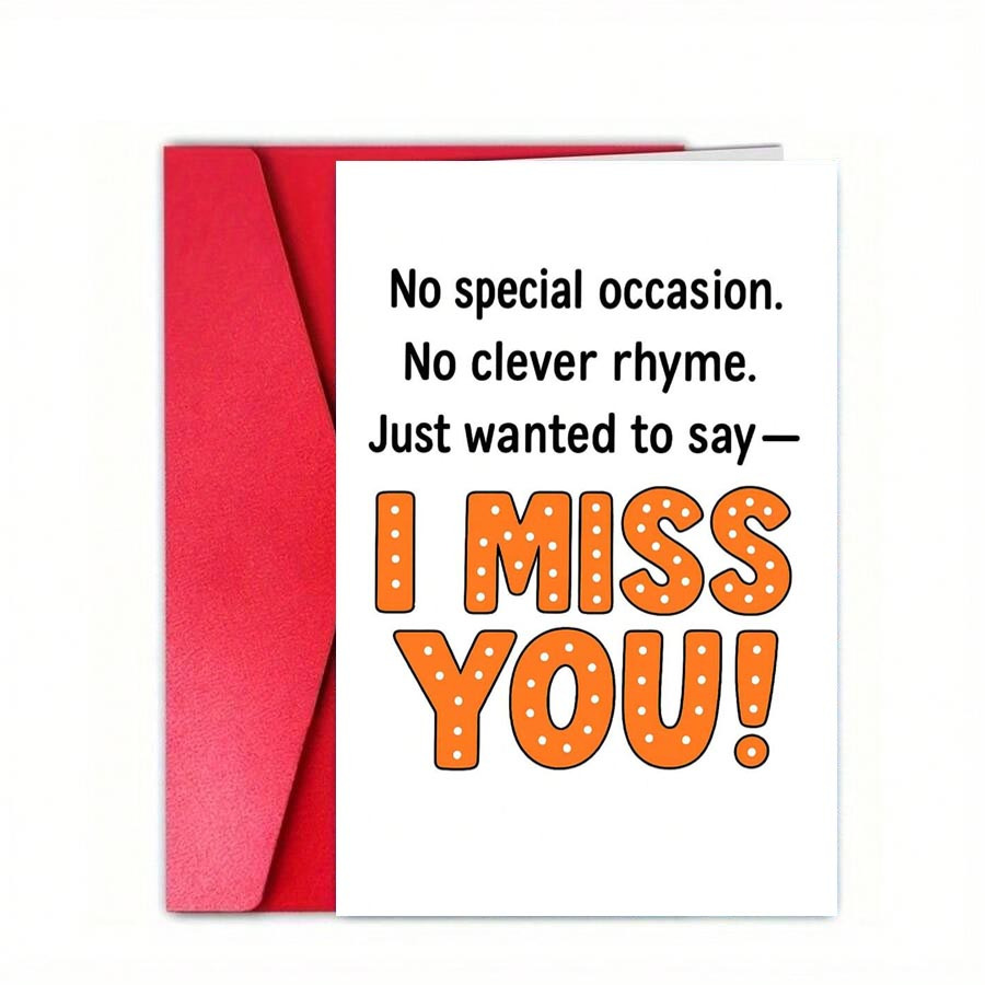 TEMU 1 Card With Envelope - And Font Design - A "" Greeting Card For , Long-distance Relationships, Family - Support Gift For