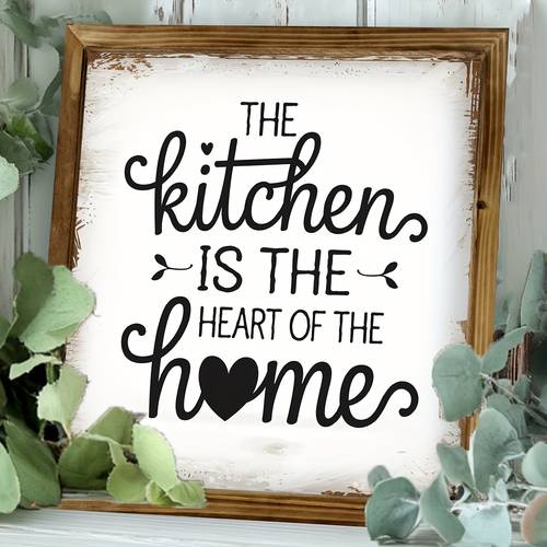 2d flat 2d plane a easy wooden framed wall art sign saying the kitchen is of the home 20 32x20 32 cm vintage style decoration for laundry rooms bathrooms cafes or restrooms made of high quality composite wood easy to hang