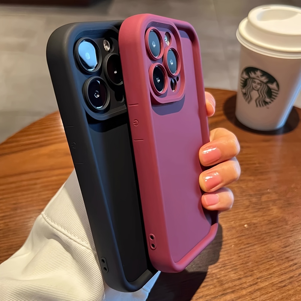 Minimalist Solid Color Full Protection Shockproof Apple Phone Case, Compatible with for iphone 16/15/14/13/12 Pro/Plus/Pro Max/XS Max/X/XS, Stylish Durable with High