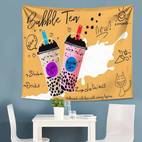 1pc bubble tea canvas print wall art vibrant new arrival design with cute cats hearts horizontal beige fabric poster for room bedroom office decor no installation required decor fun aesthetic soft texture gift party backdrop interior designers