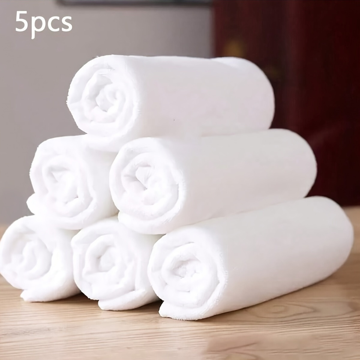 

5 White Towels - , Soft Polyester, Modern Rectangular Towels, Coastal Theme, Woven For Hotels And Travel, Halloween, Christmas, New Year And Other Holiday Gifts