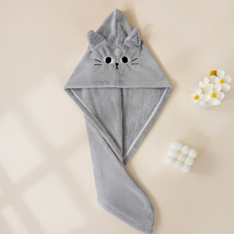 TEMU Chapeau Serviette pour Femmes de Chat avec Patte et Nez - Doux pour , la Natation et les Cheveux Mouillés - Accessoire et Pratique pour Sécher