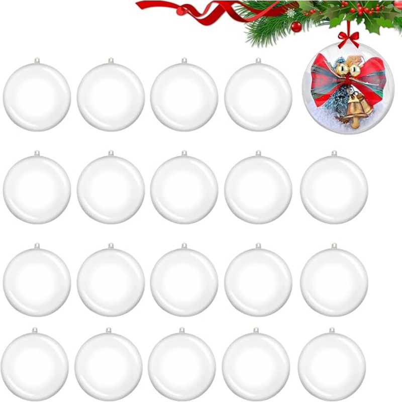 TEMU Set Of 40 Christmas Tree Ornaments In Sizes (5cm, 8cm, 10cm) Made Of Acrylic, Perfect For Filling And Decorating For Crafts, Weddings, Parties,