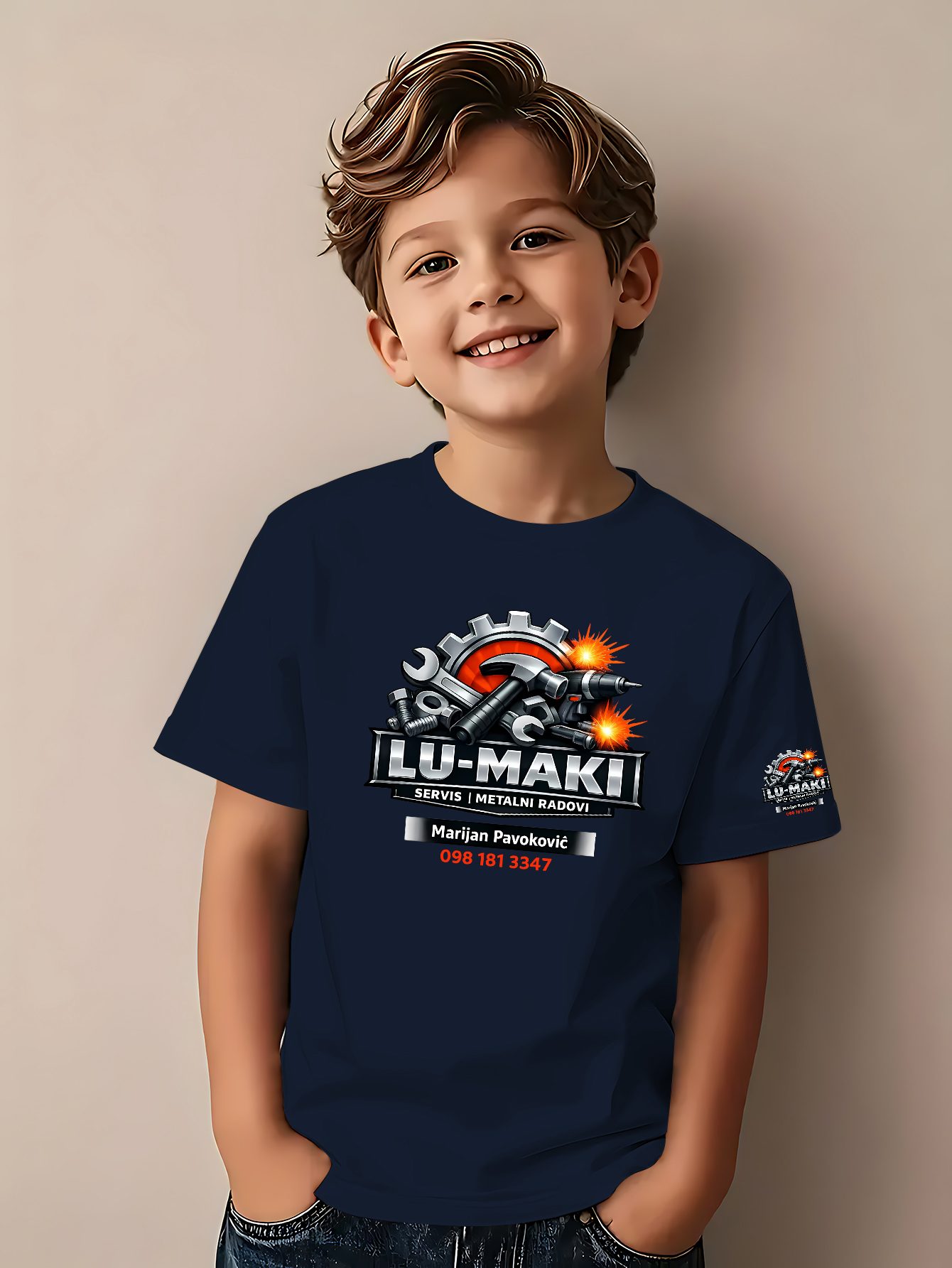 アイテム画像 男の子用tシャツ キャラクター工具テーマプリント入り 夏用 カジュアル 半袖トップス 普段着