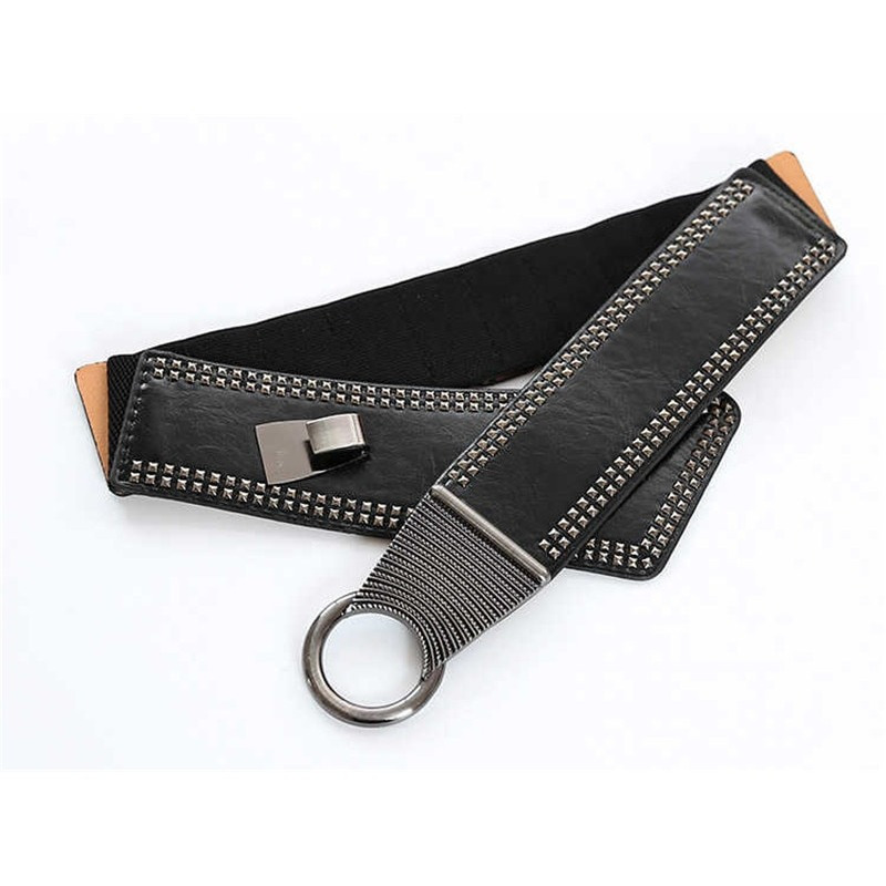 woman belt studded wide women belts punk rivet - Temu display picture 3
