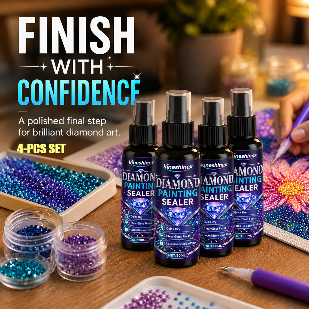 TEMU 4pcs Set!diamond Painting Sealant Quick-drying Spray. -minute Quick-drying Hardener That Your Diamond Paintings Firm And Shiny. Includes Diamond