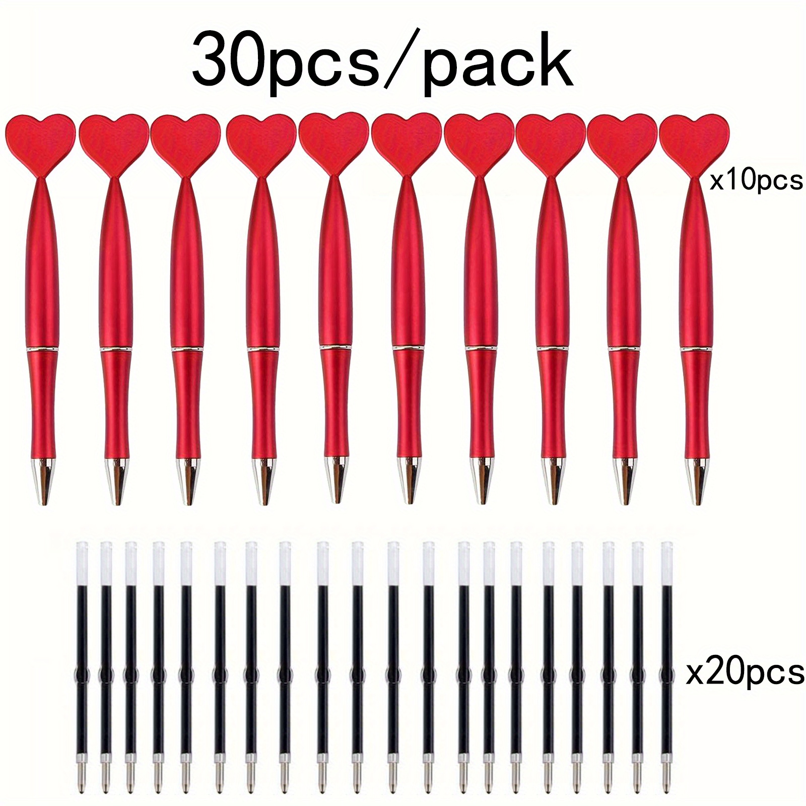 TEMU 30 penne/set, penna a , sostituibile, adatte per ufficio, casa, forniture scolastiche, penne per di matrimonio, materiale didattico (10 penne +