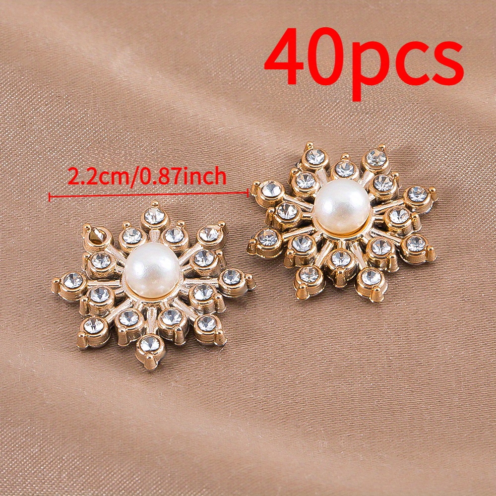 E-shop 40 Stück Mode Retro Stil Wunderschöne Verzierte Strass Blumen Platte Patch Perlen für Brosche Haarverzierungen Kleidung Handwerk Dekorative