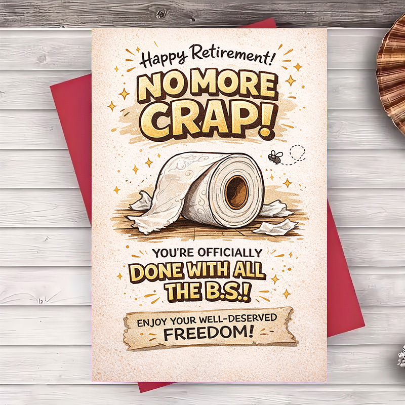 TEMU 2pcs (one Envelope And 1 Greeting Card)funny Retirement Card For Colleagues From Work Stress Office Farewell Parties And Retirement Gift
