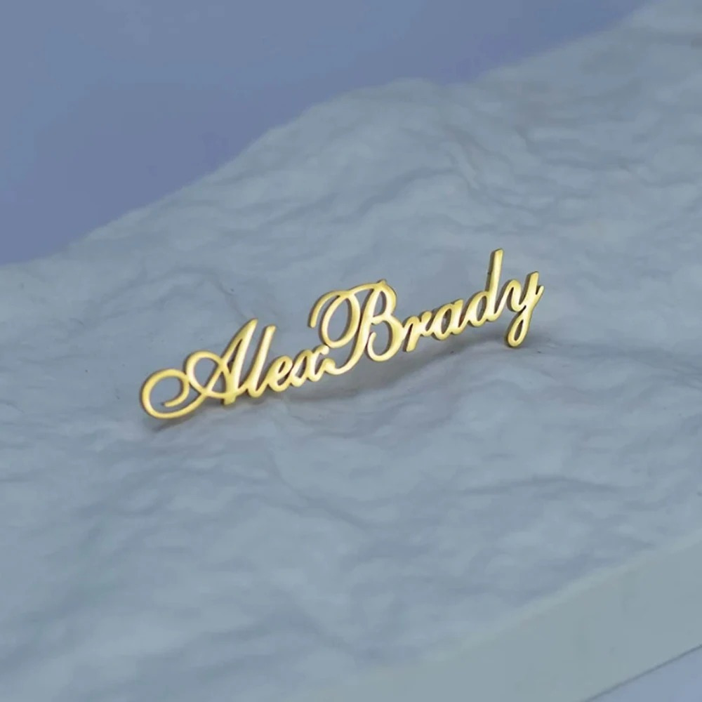 TEMU Customized Exquisite Font Brooches, Exquisite Wedding Gifts, Wholesale Brooches For Men And Women, Custom Stainless Steel Brooches