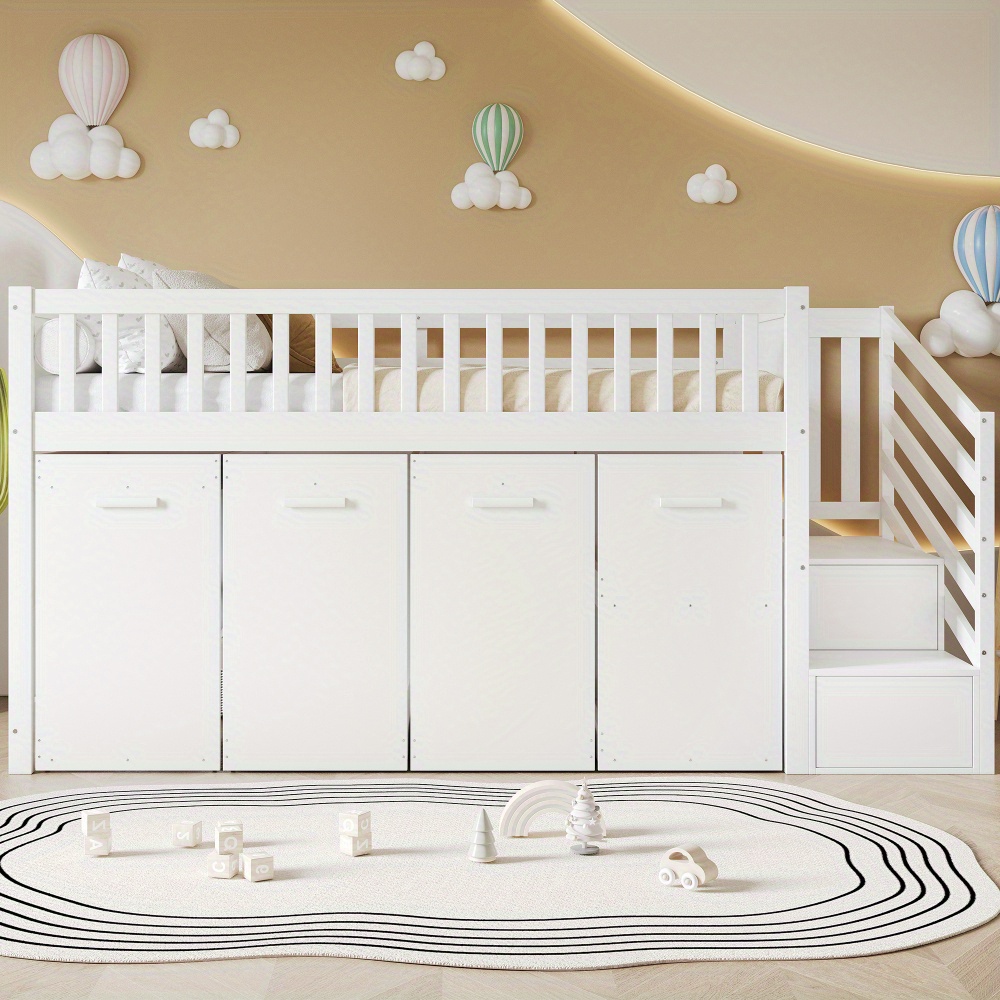 dubbelvåningssäng multifunktionell sänk med fallskydd och - Temu Sweden