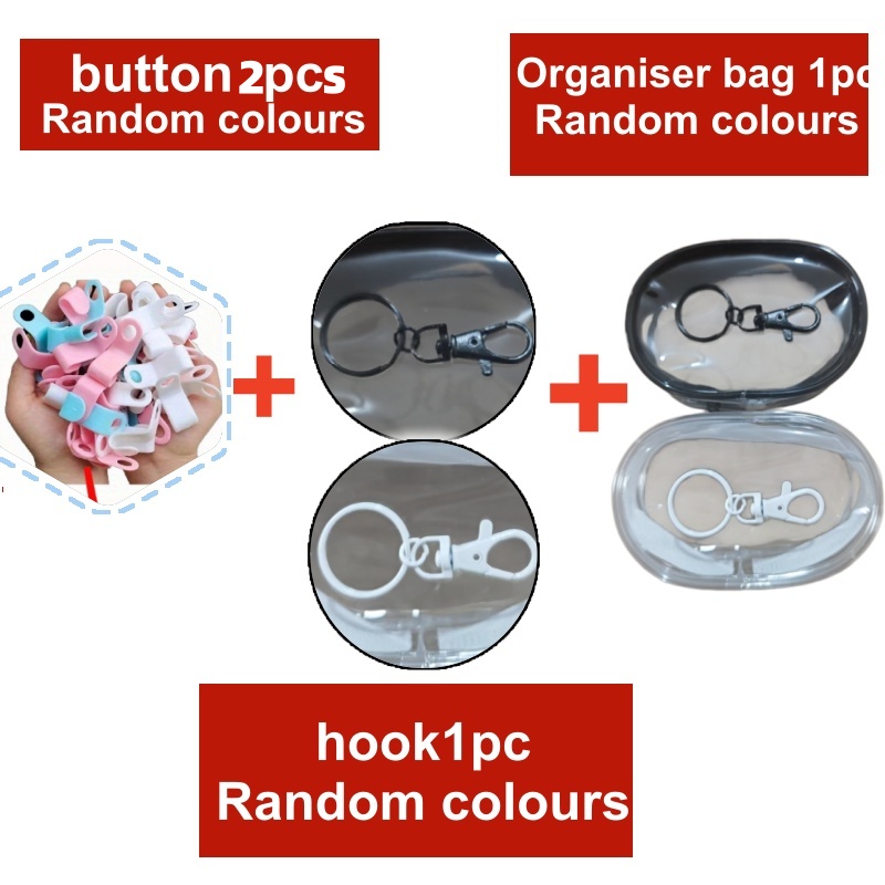 TEMU Keychain Cable Organizer Box - Transparent Portable Storage Case, 4pcs Set (random Colors): 1pc Organizer Bag + 1pc + 2pcs Clothes Clips.
