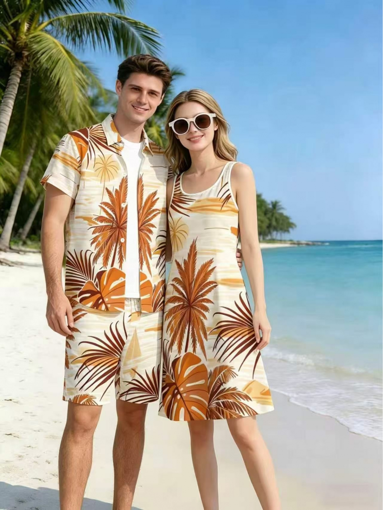 matching beach outfits sold on Temu United States