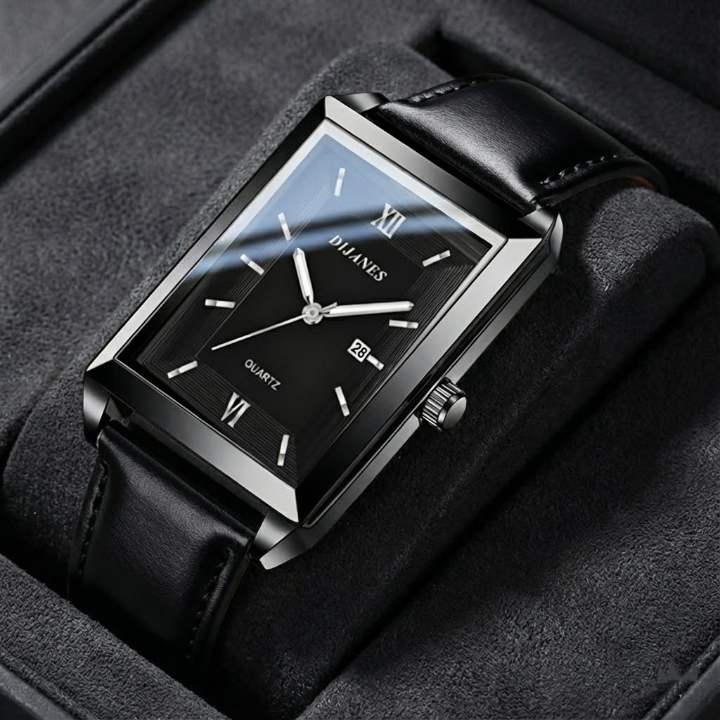mens black face watches sold on Temu United States