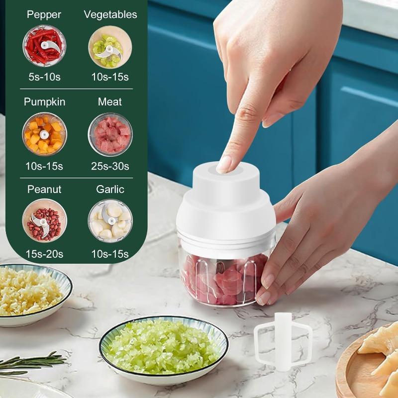 8.45oz electric garlic chopper, a compact garlic mincer with an egg beater,   chopping vegetables, grinding garlic, mashing onions, and more. this usb-powered small food processor is ideal for garlic, ginger, chili, and other ingredients., electric food chopper, chopper for food and vegetable, garlic peeling machine, garlic chopper mincer, garlic peeler machine, garlic crusher, garlic peeler, garlic press Product details 5