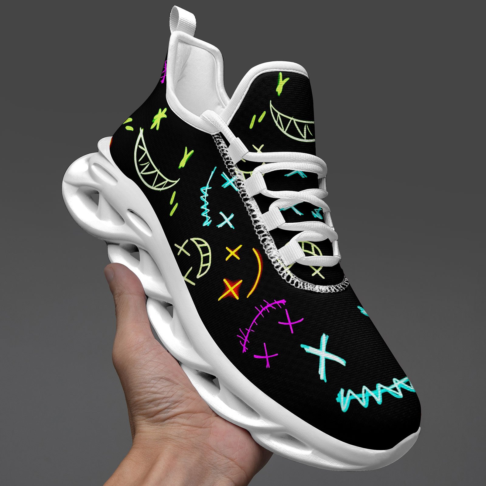 Leichte Herren Freizeitschuhe im Halloween-Design mit lustigen Graffiti, bequem und atmungsaktiv für den täglichen Gebrauch, Outdoor-Aktivitäten, lässige Paar-Schuhe zum Spazierengehen