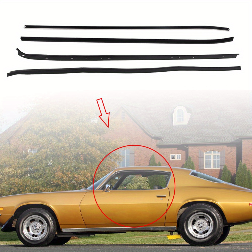 TEMU Kit de 4 pièces de feutre pour bavettes de fenêtre pour Chevy, Camaro, Pontiac Firebird 1970-1981