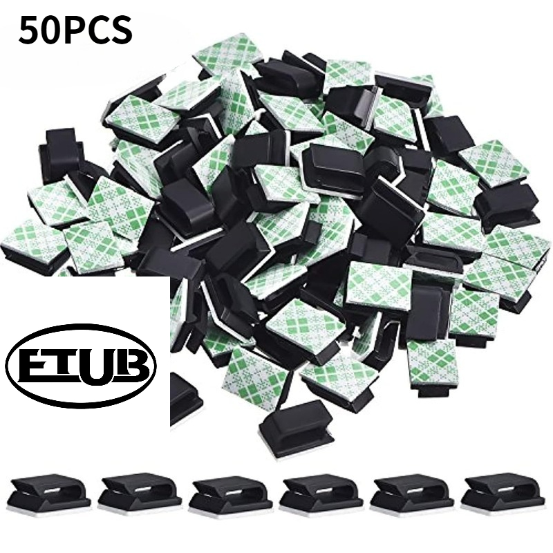 TEMU 50 Christmas Light Clips, Outdoor Adhesive Hooks For Cable Management, Suitable For Walls, Under Tables, Cars, Homes, And Offices, Etub