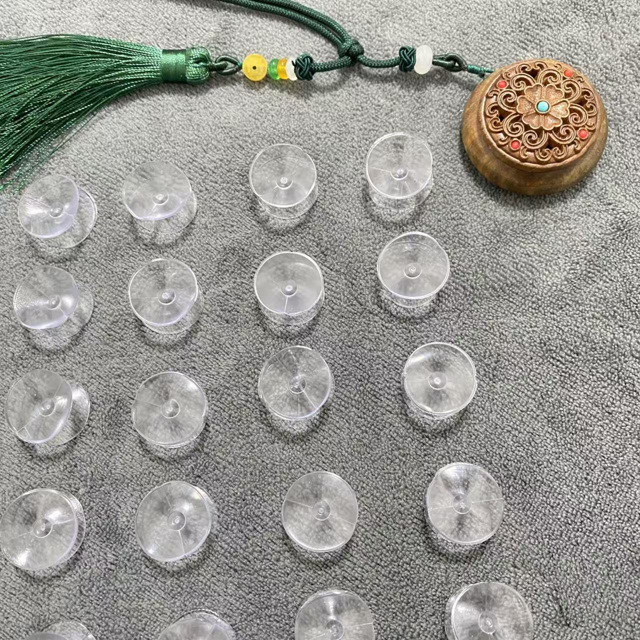 

20pcs Traditional Style Clear Silicone Suction Cups, 20mm Heavy Duty Double Sided Suckers, Wall Mount Pads For Glass, Bathroom, Desk Accessories, Utility Hooks