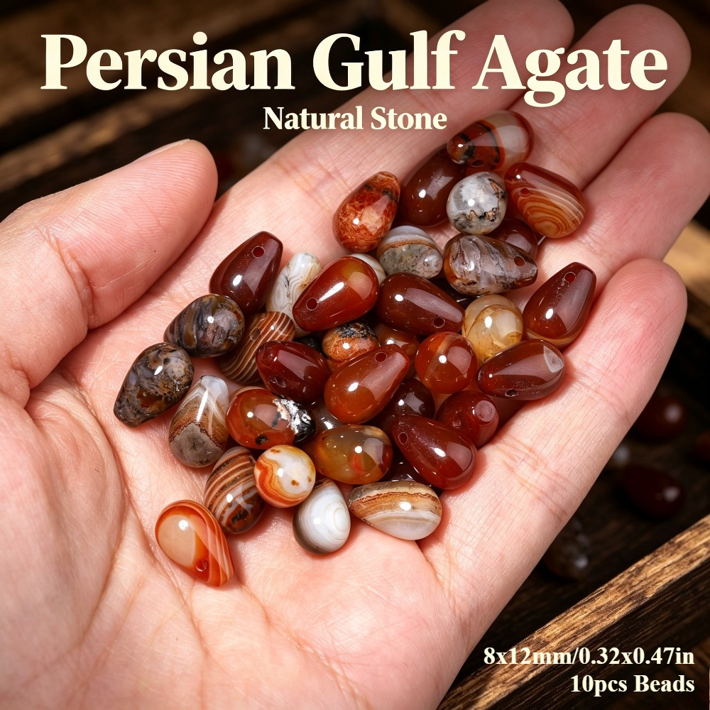 TEMU Aa Natural Persian Agate Beads - Shape Suitable For Jewelry Making Diy, Genuine Persian Agate Suitable For Bracelets, Necklaces, Earrings, &