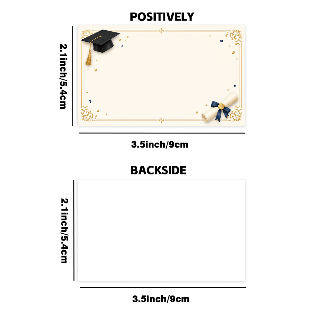 TEMU 50 piezas, Tarjetas de mensaje con de graduación y elegantes, Tarjetas de felicitación de negocios, Tarjetas de mensaje manuscritas, Tarjetas de