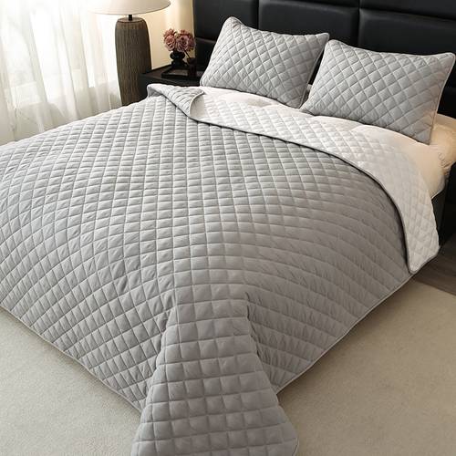 1pc lightweight quilted comforter bedspread with breathable thin filled bed cover soft machine washable comforter suitable for ac rooms dorm guest bed contemporary bedspread year round use