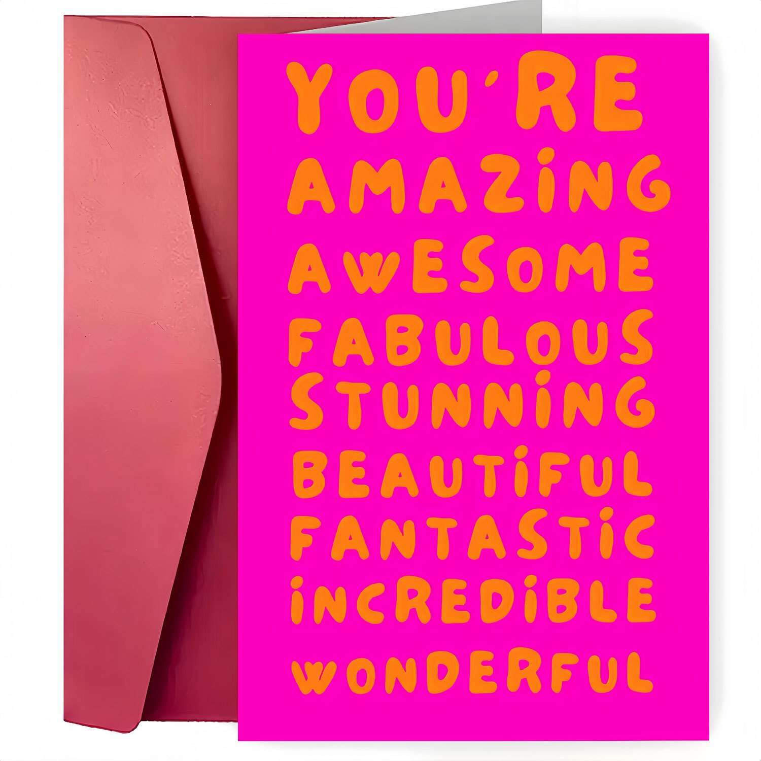 E-shop Eine interessante Valentinstagskarte, Du bist fantastisch, in Pink und Orange, für Sie, für Ihn, Valentinstagskarte, Jubiläumskarte,